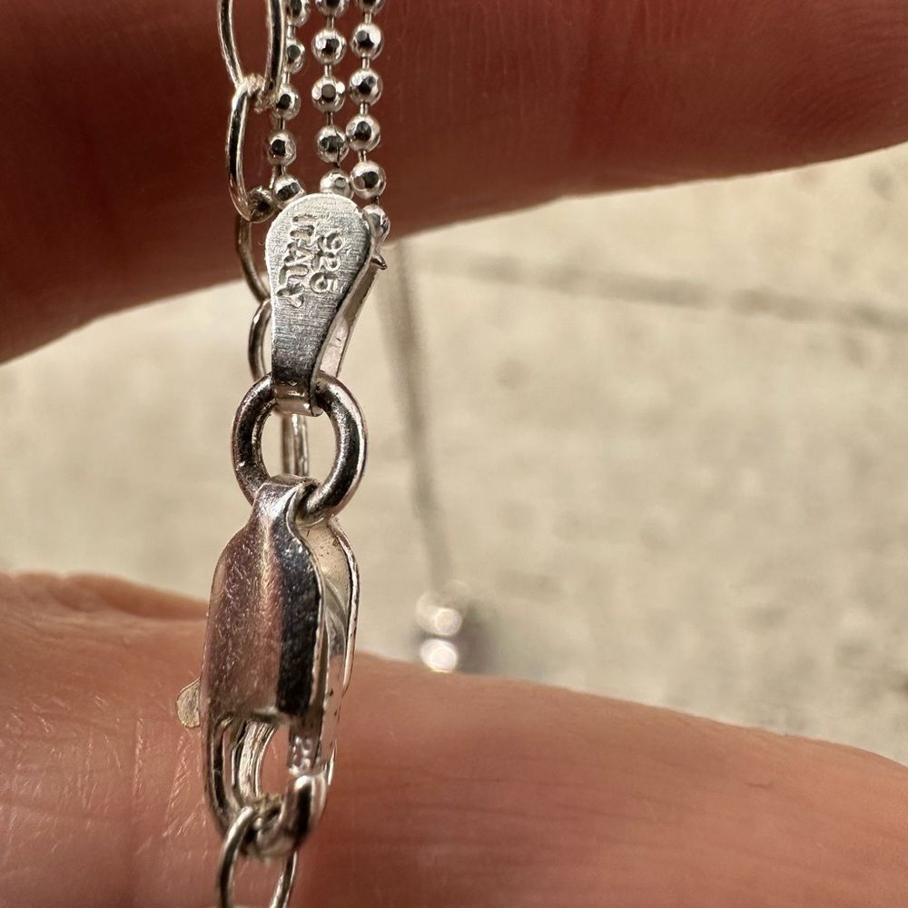 Vintage Italian 925 Sterling Purple Heart CZ Necklace - Picture 10 of 11